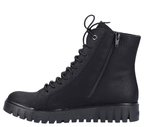 Ghete casual, dama, RIEKER ANTISTRESS, Y3420-00 negru, piele ecologica